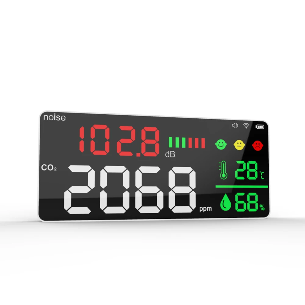 Dienmern DM1306D-WIFI Wall-mounted CO2 Digital Decibel Detector LED Display Temperature and Humidity Sensor Tester Air Monitor
Dienmern DM1306D-WIFI Wall-mounted CO2 Digital Decibel Detector LED Display Temperature and Humidity Sensor Tester Air Monitor