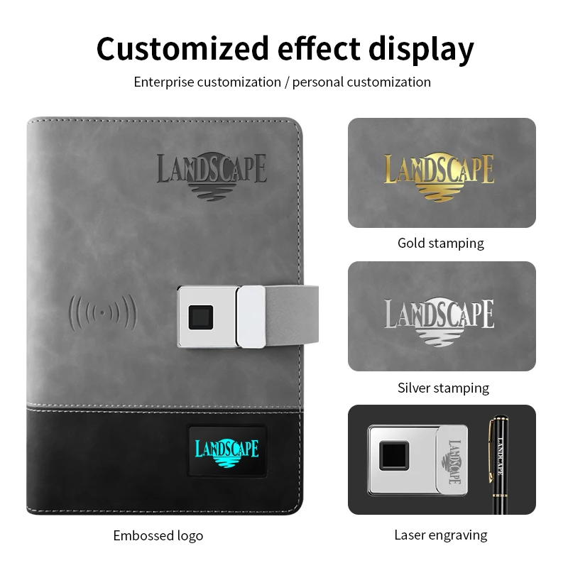 LED Screen Notebook With Wireless Charger USB Luxury Handmade Leather Diary With Fingerprint Lock Laser LOGO Free
LED Screen Notebook With Wireless Charger USB Luxury Handmade Leather Diary With Fingerprint Lock Laser LOGO Free