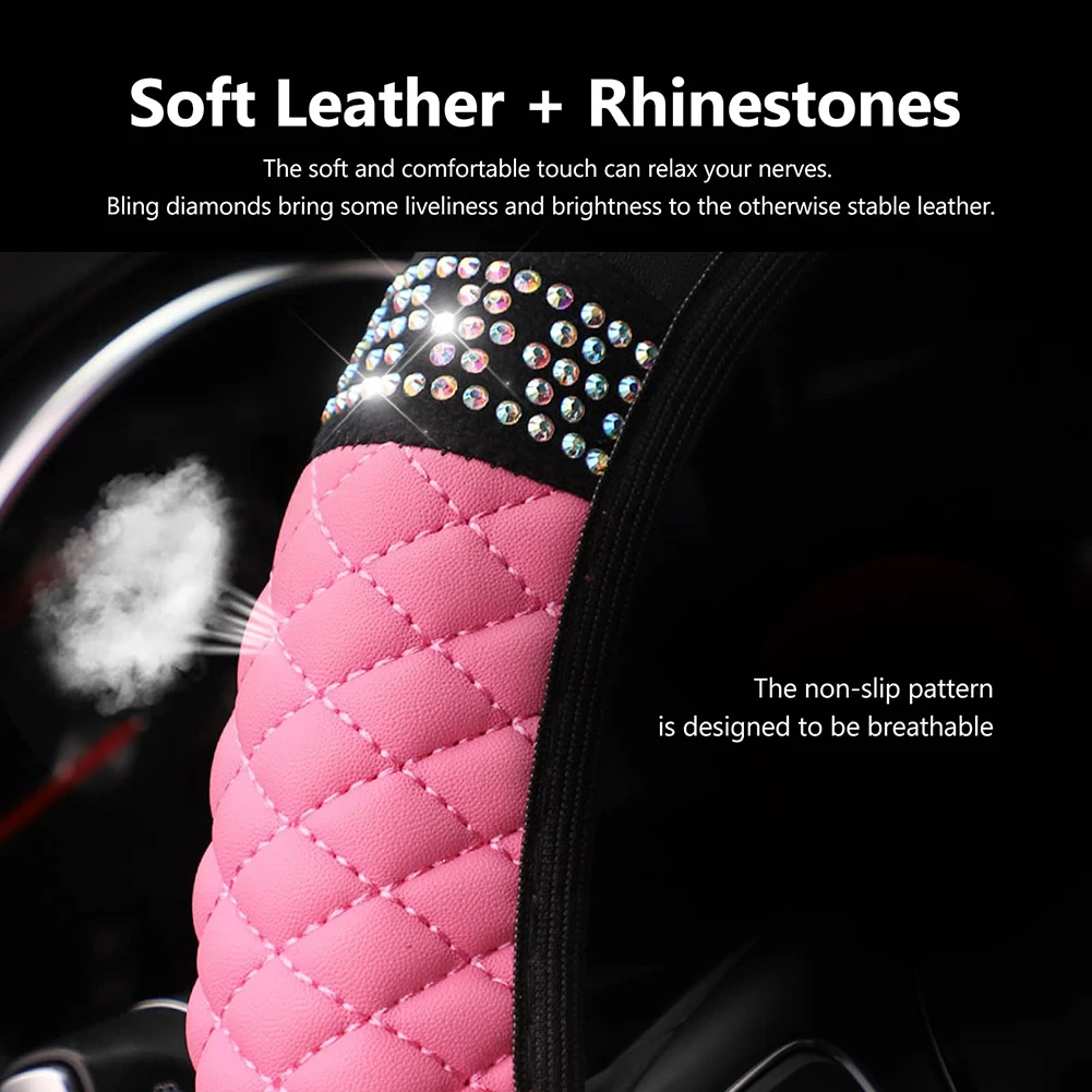 High Quality Auto Accessories Car Steering Wheel Cover Car Interior Decoration Parts Diamond Pink UV-Resistant
High Quality Auto Accessories Car Steering Wheel Cover Car Interior Decoration Parts Diamond Pink UV-Resistant