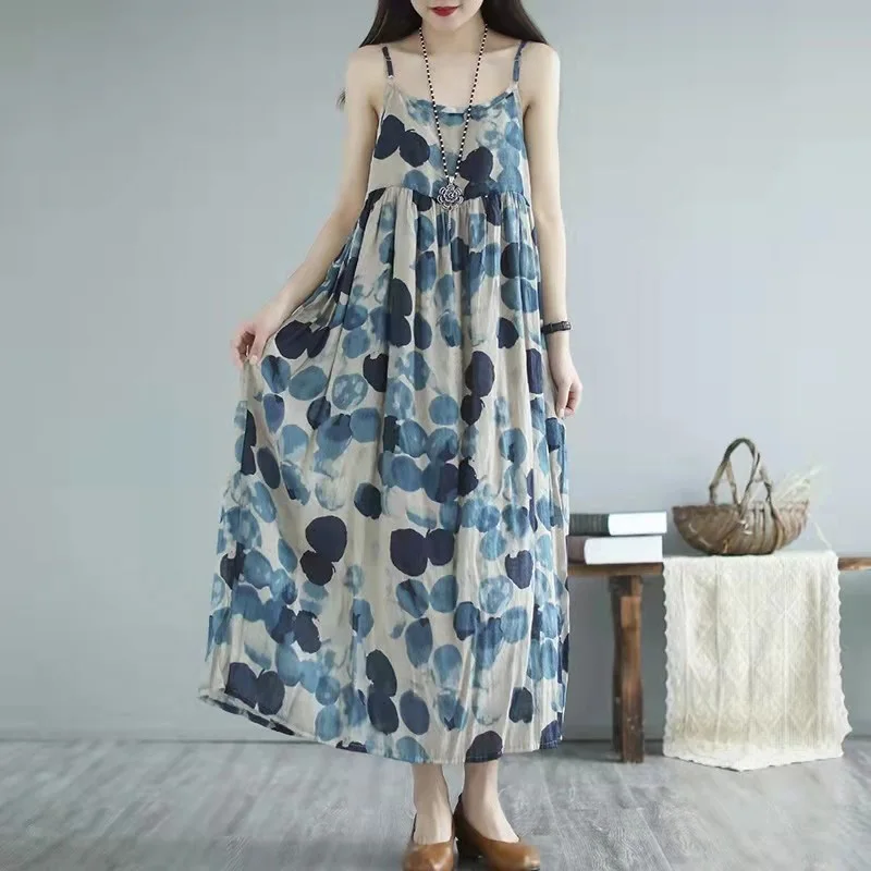Women's Cotton and Linen Sleeveless Slip Dress Summer Spring and Autumn Chinese Style Temperament Western Style Midi Dress
Women's Cotton and Linen Sleeveless Slip Dress Summer Spring and Autumn Chinese Style Temperament Western Style Midi Dress