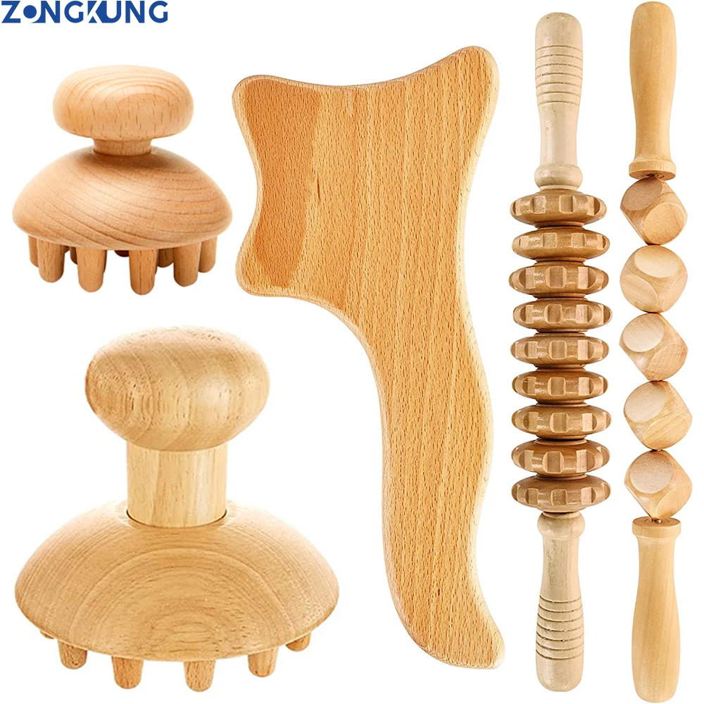 ZONGKUNG Lymphatic Drainage Massager Fascial Massage Roller Stick,Wood Therapy Massage Tools, Maderoterapia Kit, Wooden Gua Sha
ZONGKUNG Lymphatic Drainage Massager Fascial Massage Roller Stick,Wood Therapy Massage Tools, Maderoterapia Kit, Wooden Gua Sha