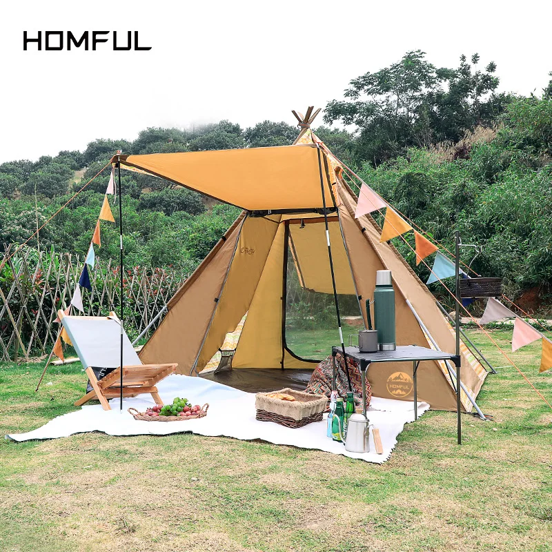 Outdoor 4-person Indian Pyramid Family Camping Sun Shade with Foyer Rain Family Tent
Outdoor 4-person Indian Pyramid Family Camping Sun Shade with Foyer Rain Family Tent