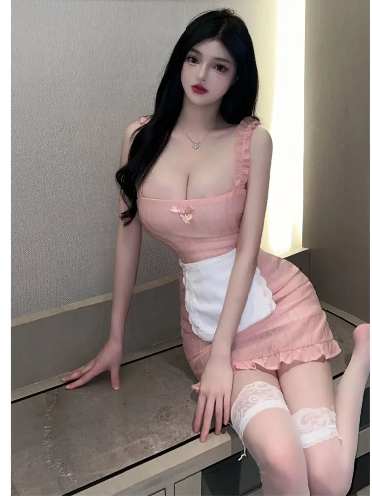 Tight Strap Pink Maid Sexy Girl Suspender Women Summer Dress Mature And Elegant Temperament Japanese Pure Love Feminino 1P9C
Tight Strap Pink Maid Sexy Girl Suspender Women Summer Dress Mature And Elegant Temperament Japanese Pure Love Feminino 1P9C