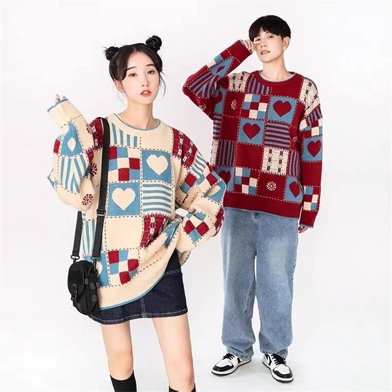 2022 Early Spring New Retro Plaid Sweater Men And Women Love French New Year Couple Round Neck Loose Lazy Wind Sweater
2022 Early Spring New Retro Plaid Sweater Men And Women Love French New Year Couple Round Neck Loose Lazy Wind Sweater