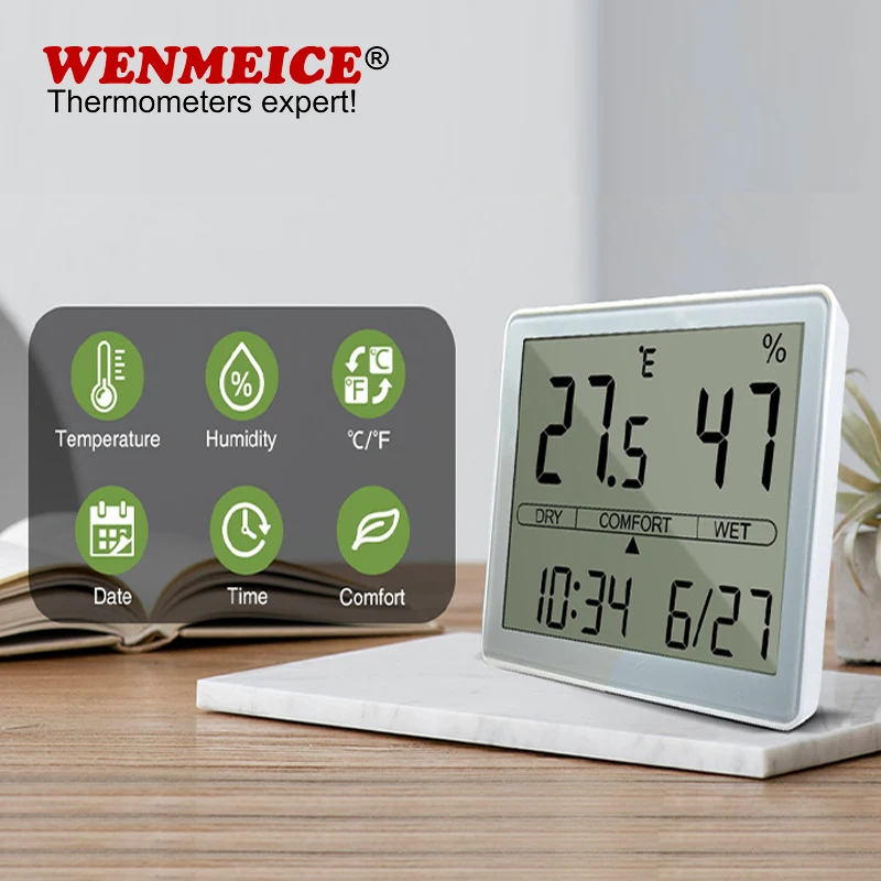 Высокоточный домашний Измеритель температуры и влажности WENMEICE, ЖК-цифровой датчик температуры и влажности
Высокоточный домашний Измеритель температуры и влажности WENMEICE, ЖК-цифровой датчик температуры и влажности