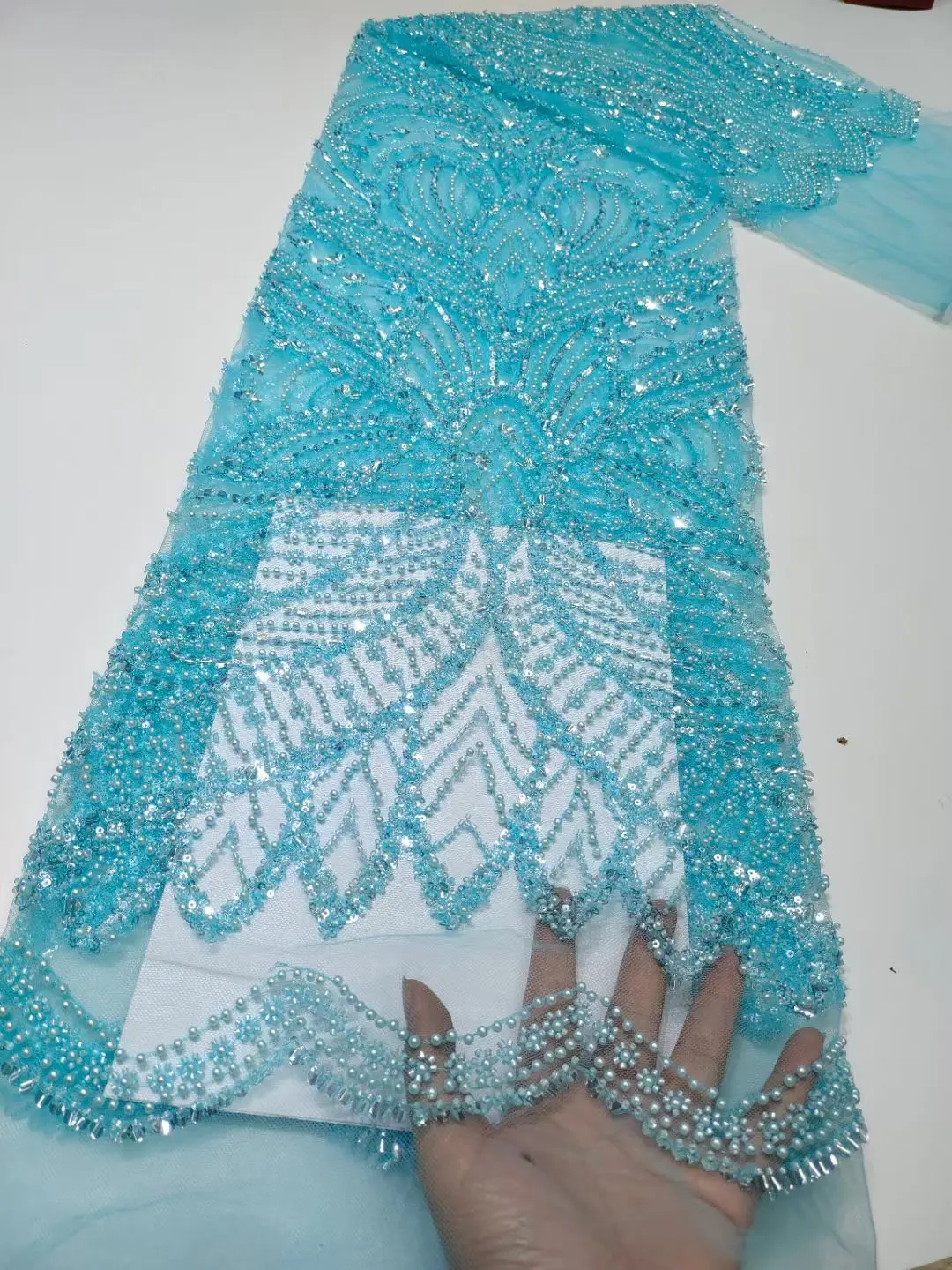 Bridal Wedding Dress French L-1308437 Beads Sequins Lace Fabric African High Quality Luxury Heavy Handmade Beaded Lace Fabric
Bridal Wedding Dress French L-1308437 Beads Sequins Lace Fabric African High Quality Luxury Heavy Handmade Beaded Lace Fabric