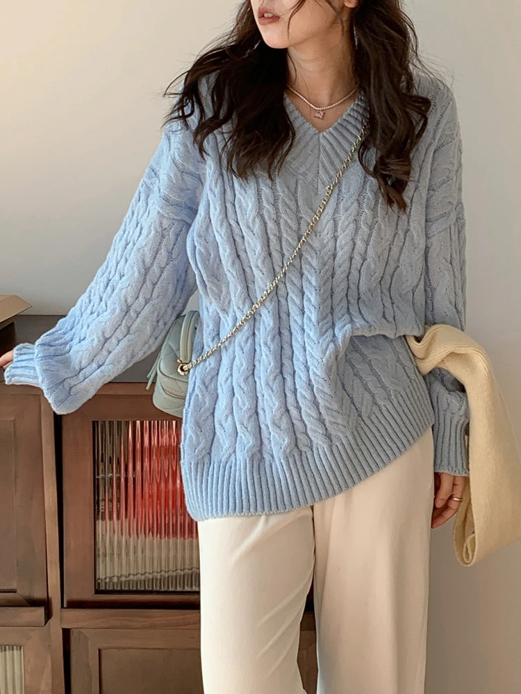 New 2023 Chic Korean Fashion Oversized Sweaters Pullovers Elegant Vintage V-Neck Women Winter Spring Tops sweater
New 2023 Chic Korean Fashion Oversized Sweaters Pullovers Elegant Vintage V-Neck Women Winter Spring Tops sweater