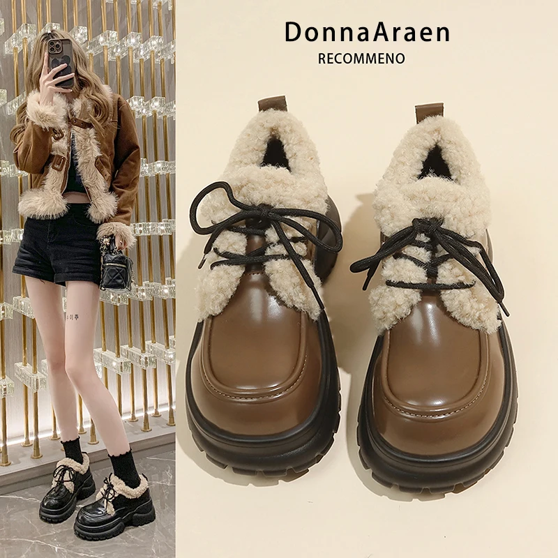 Кроссовки женские в британском стиле, туфли-оксфорды, платформа, плоская подошва, круглый носок, повседневные лоферы, меховое платье, разноцветные, Cr, осень
Кроссовки женские в британском стиле, туфли-оксфорды, платформа, плоская подошва, круглый носок, повседневные лоферы, меховое платье, разноцветные, Cr, осень