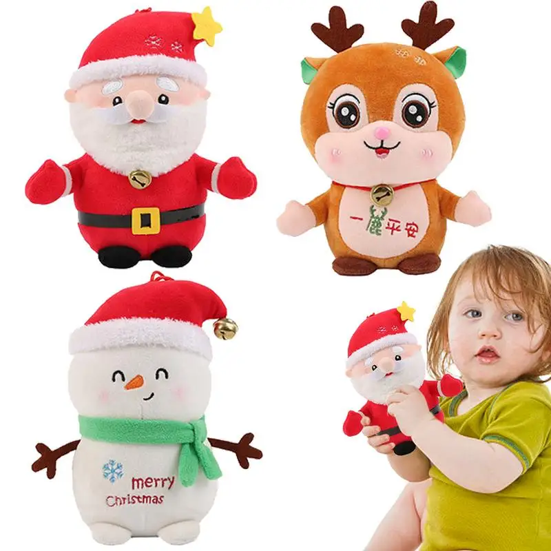 

Reindeer Plush Snowman Elk And Santa Claus Plush Toys Doll Set Christmas Gift Box Decoration Holiday Stuffed Animals And Party