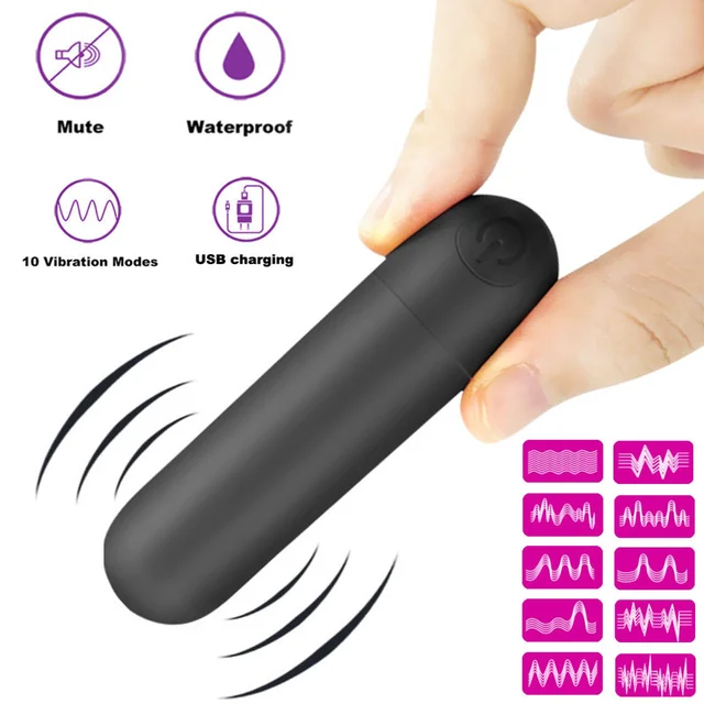 Mini tête de balle saut à dix fréquences, Rechargeable par USb, forte fréquence, choc, pour femme, Masturbation, Massage, Vibration, produits sexuels 1