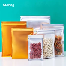 StoBag 100pcs Golden Frosted Transparent Food Package Aluminum Ziplock Bag Sealed Storage Candy Bean Tea Nuts Dried Fruit Favors
StoBag 100pcs Golden Frosted Transparent Food Package Aluminum Ziplock Bag Sealed Storage Candy Bean Tea Nuts Dried Fruit Favors