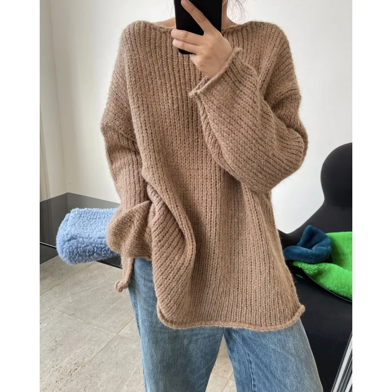 Autumn Thick Needle Pullover Sweaters Women Winter Basic Tops Casual Loose Sweater Lazy Cream Yarn Loose Snash Neck Oversized
Autumn Thick Needle Pullover Sweaters Women Winter Basic Tops Casual Loose Sweater Lazy Cream Yarn Loose Snash Neck Oversized