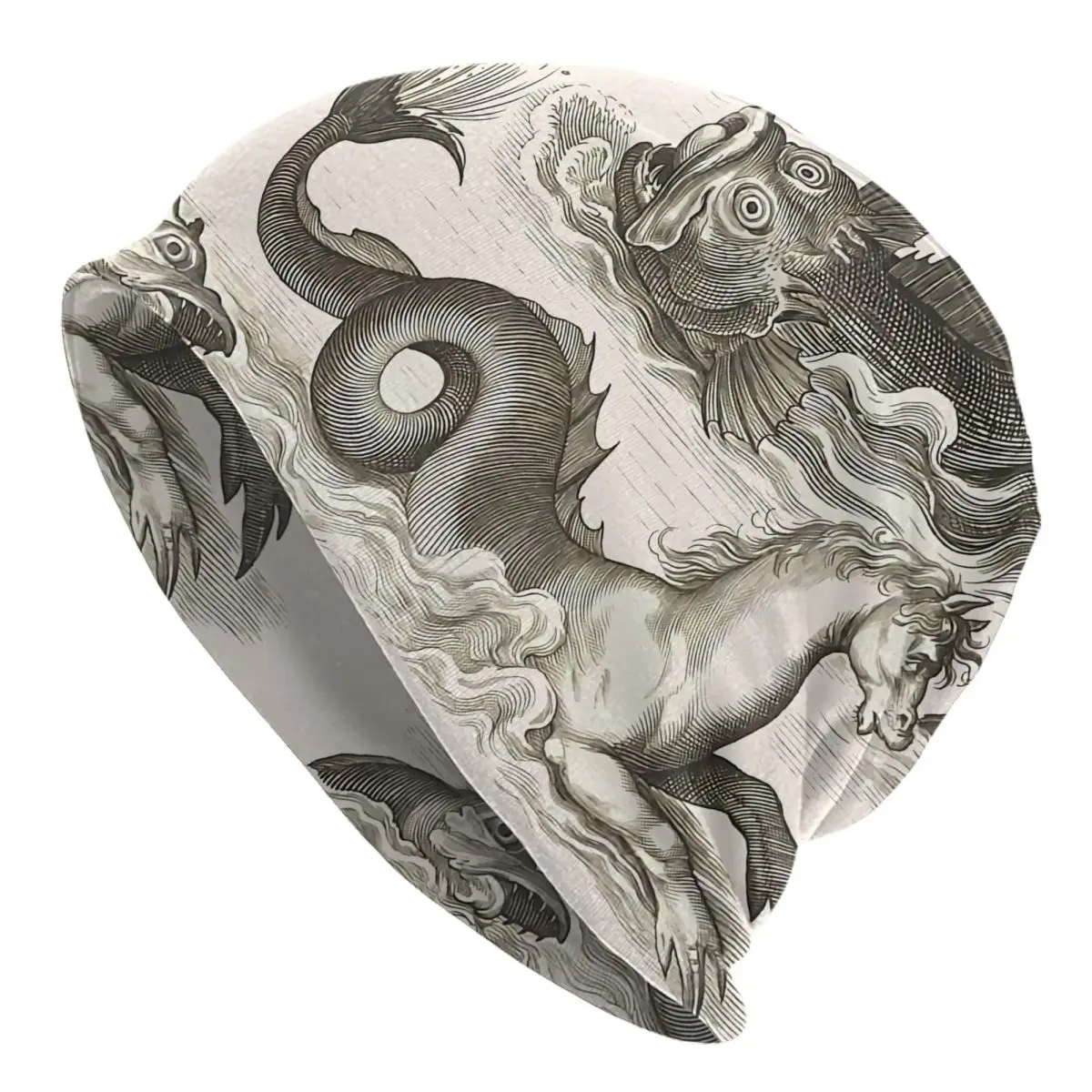 Шляпа, шапки, мужские и женские тонкие шапочки, шапка, шапка, средневековая шапка с животными и морской лошадью Нептуна, кепки в стиле хип-хоп