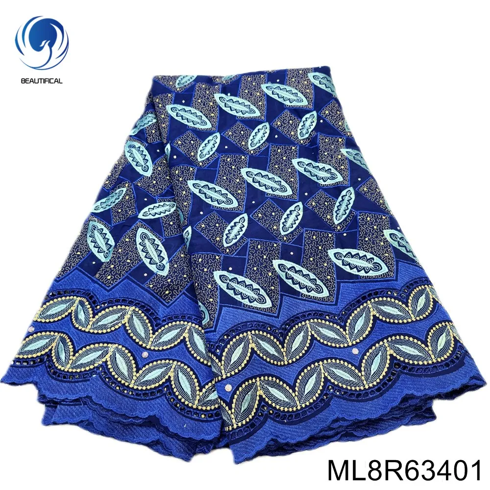 

Nigerian Swiss Voile Lace Fabric, Classic Styles, Special Embroidered Design, 100% Cotton, for Party Dress, New Arrival, ML8R634