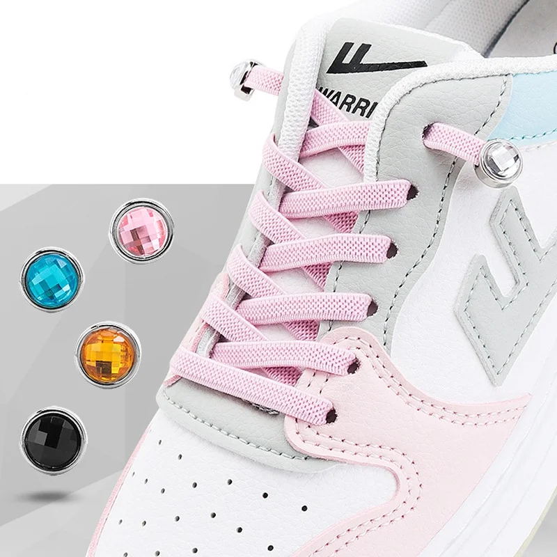 No Tie Shoelace Round Rhinestone Buckle Elastic Shoe Laces Sneakers Colorful Diamond Lock Flat Shoelaces Kids Adult Shoe Lace
No Tie Shoelace Round Rhinestone Buckle Elastic Shoe Laces Sneakers Colorful Diamond Lock Flat Shoelaces Kids Adult Shoe Lace