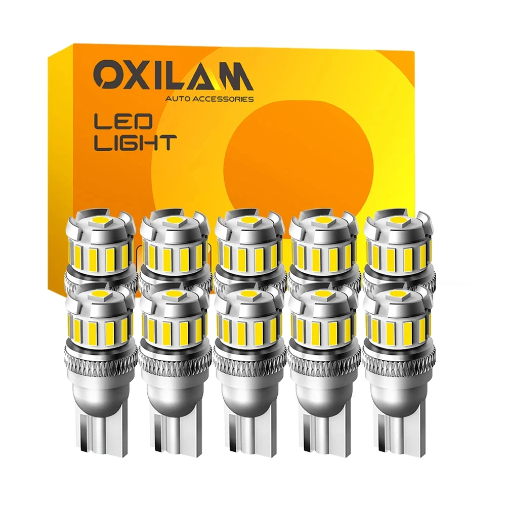 OXILAM 10 шт. светодиодный T10 супер яркий белый 6500K Canbus W5W лампочка для парковки автомобиля, интерьер автомобиля, цвет красный, желтый, синий
OXILAM 10 шт. светодиодный T10 супер яркий белый 6500K Canbus W5W лампочка для парковки автомобиля, интерьер автомобиля, цвет красный, желтый, синий