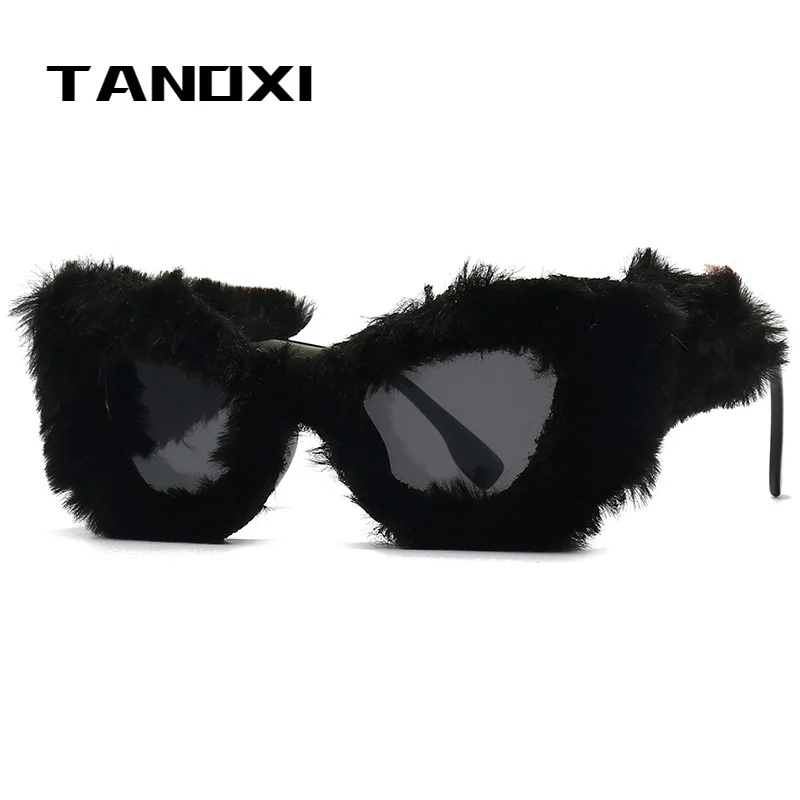 Женские Модные солнцезащитные очки TANOXI Cateye с пушистыми элементами, новые стильные очки с фирменным дизайном UV400, черные солнцезащитные очки
Женские Модные солнцезащитные очки TANOXI Cateye с пушистыми элементами, новые стильные очки с фирменным дизайном UV400, черные солнцезащитные очки