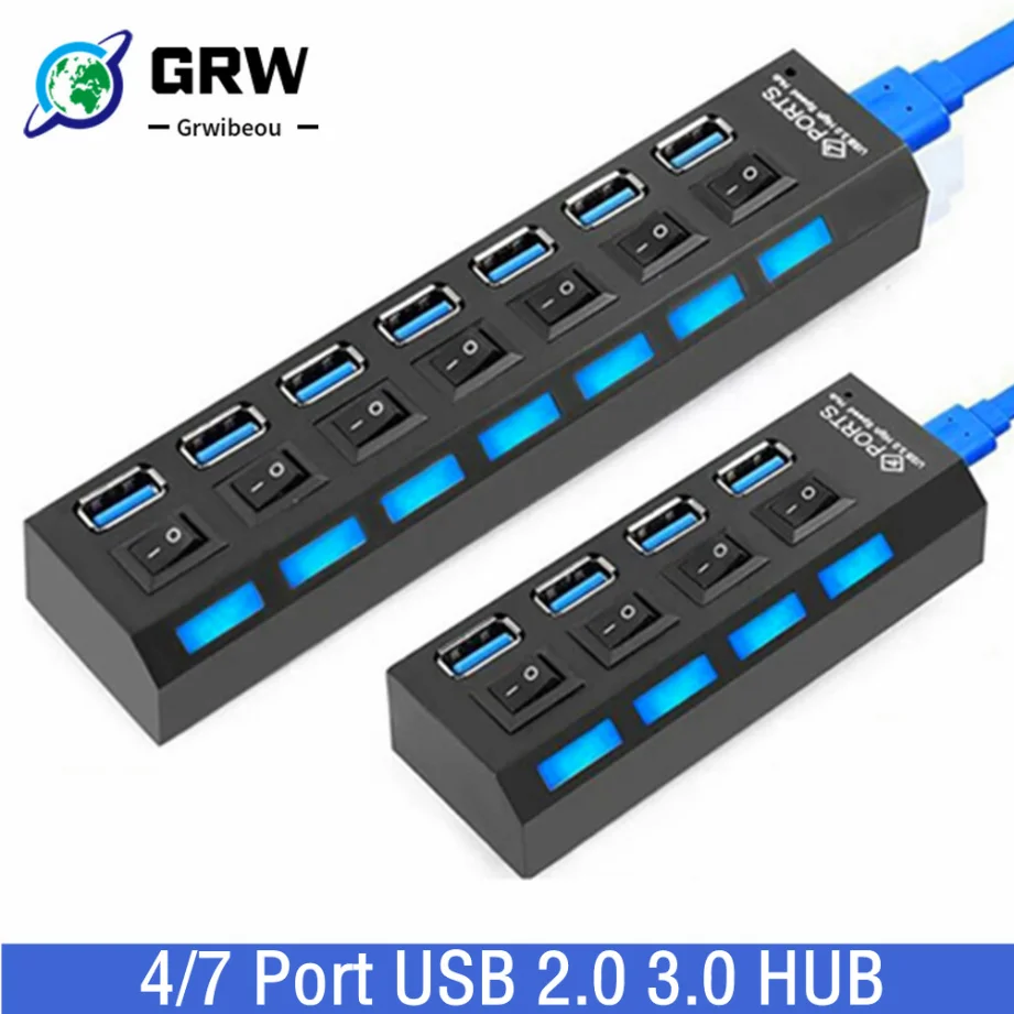Grwibeou USB 2.0 3.0 Hub USB Hub 3.0 Multi USB Splitter Use Power Adapter 4/7 Port Multiple Expander 2.0 USB3.0 Hub With Switch
Grwibeou USB 2.0 3.0 Hub USB Hub 3.0 Multi USB Splitter Use Power Adapter 4/7 Port Multiple Expander 2.0 USB3.0 Hub With Switch