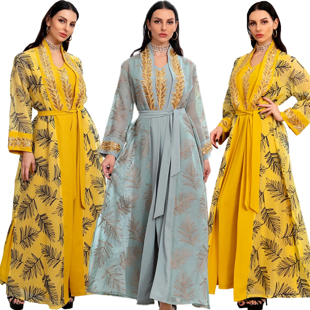 Luxury Muslim Set Formal Dress for Women Ramadan Arabic Jalabiya Clothes Islamic Kimono Open Abaya Eid Moroccan Kaftan Robe Gown
Luxury Muslim Set Formal Dress for Women Ramadan Arabic Jalabiya Clothes Islamic Kimono Open Abaya Eid Moroccan Kaftan Robe Gown