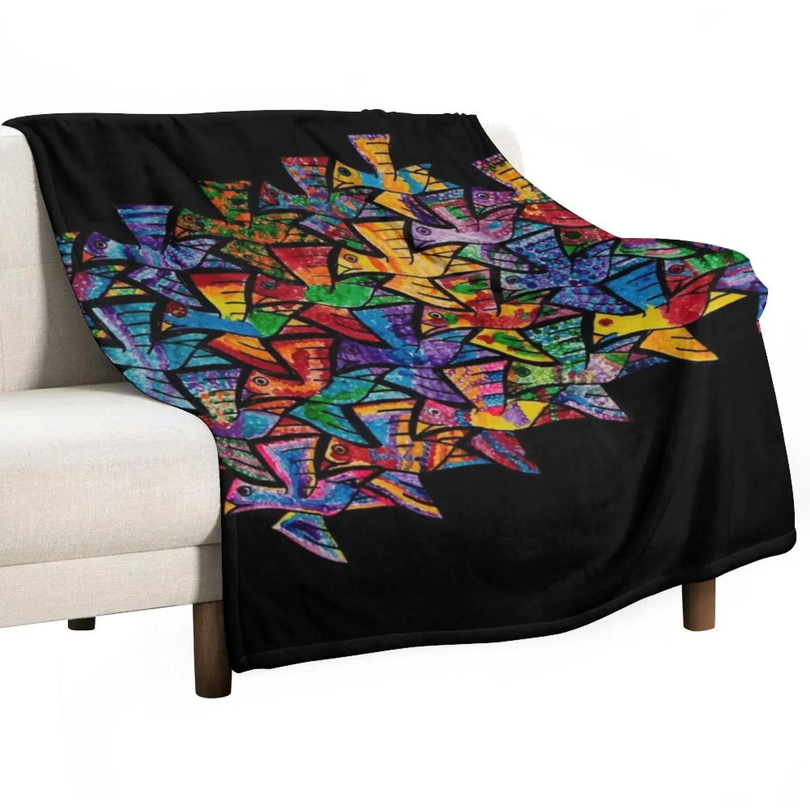 

New HHPS Art Show, Class 1W, Paint: Together We Fly Throw Blanket Picnic Blanket Loose Blanket