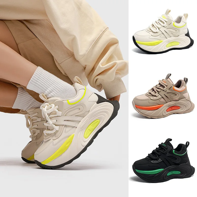 

New Women's Height Increasing Thick Soled Dad Shoes Versatile Sponge Cake Casual Sports Shoes