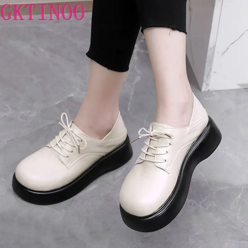 GKTINOO 2023 Lace-up Loafers Shoes Women Spring Genuine Leather Fashion Round Toe High Heel Platform Shoes Ladies Large Size
GKTINOO 2023 Lace-up Loafers Shoes Women Spring Genuine Leather Fashion Round Toe High Heel Platform Shoes Ladies Large Size