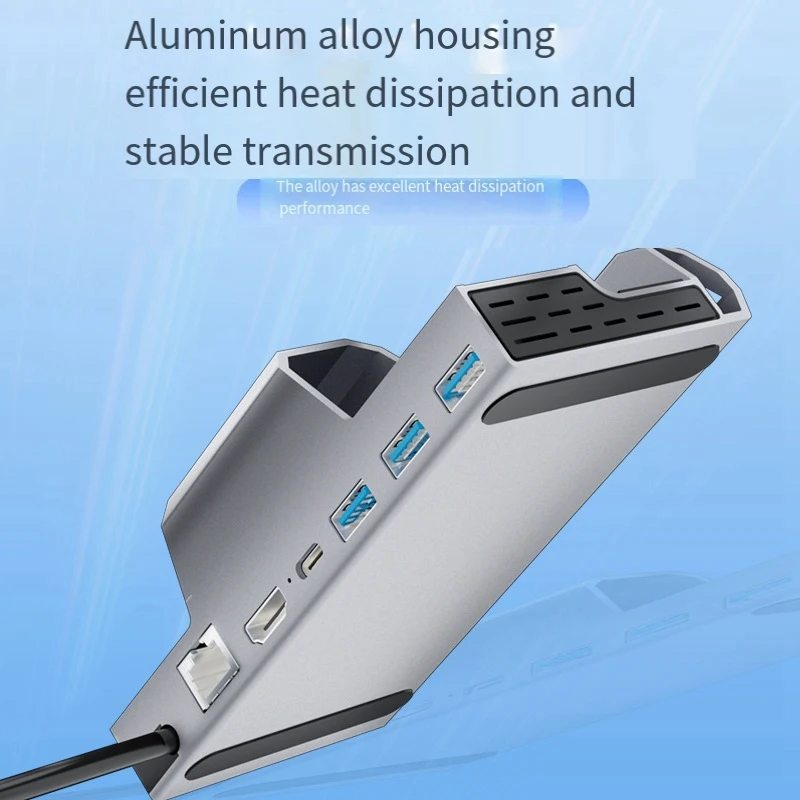 

Docking Dock Aluminum Alloy For Steam Deck Dock 6 In 1 USB 3.0HDMI2.0 Compatible 4K@60Hz RJ45 Gigabit Ethernet PD100W Hub