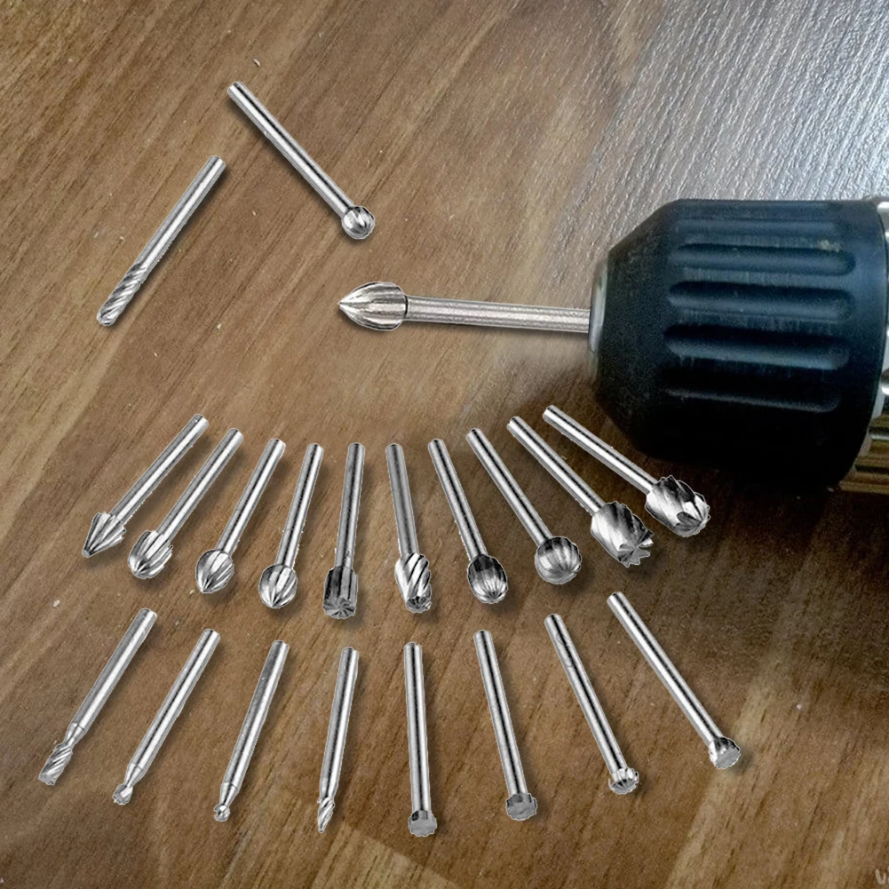 20 PCS HSS Rotary Multi Tool Burr Routing Router Bit 1/8in Shank High Speed Steel Rotary Burr for Woodworking Drilling Carving
20 PCS HSS Rotary Multi Tool Burr Routing Router Bit 1/8in Shank High Speed Steel Rotary Burr for Woodworking Drilling Carving