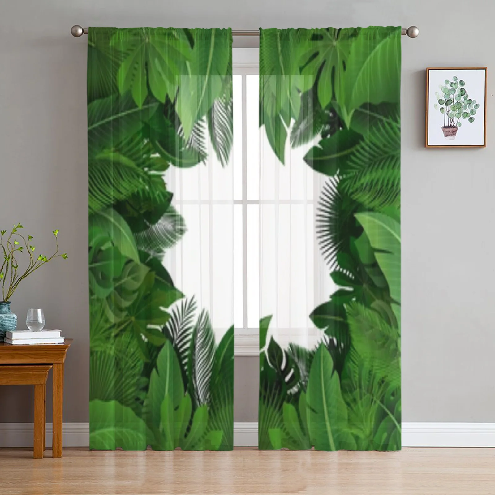 Tropical Leaves Sheer Curtains For Living Room Window Transparent Voile Tulle Curtain Bedroom Drapes Home Decor
Tropical Leaves Sheer Curtains For Living Room Window Transparent Voile Tulle Curtain Bedroom Drapes Home Decor
