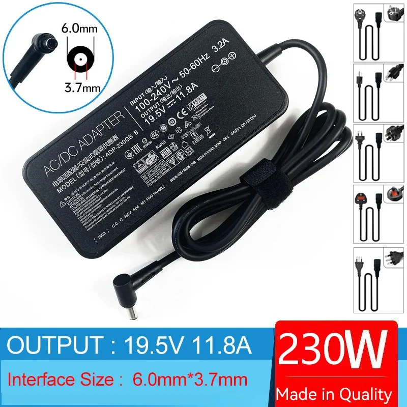 

19.5V 11.8A Laptop AC Adapter Charger for Asus Rog Strix GL703GS GL704GV GU502LV GM501GS GL731GV GU502LU GL531GU GL504GM GL731GU