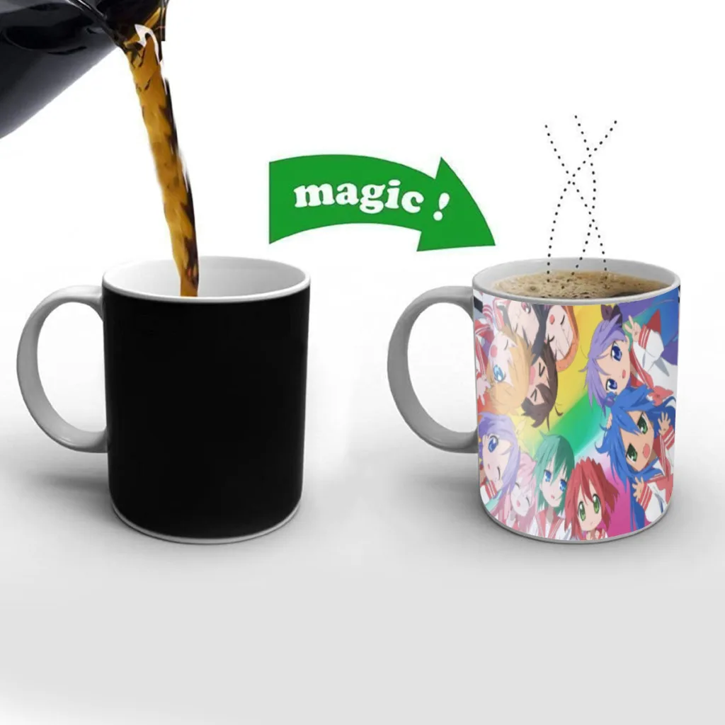 

Lucky Star Izumi Konata Anime Heat Sensitive Coffee Mug Cup Ceramic Magic Color Changing Tea Milk Cups Beer Glass