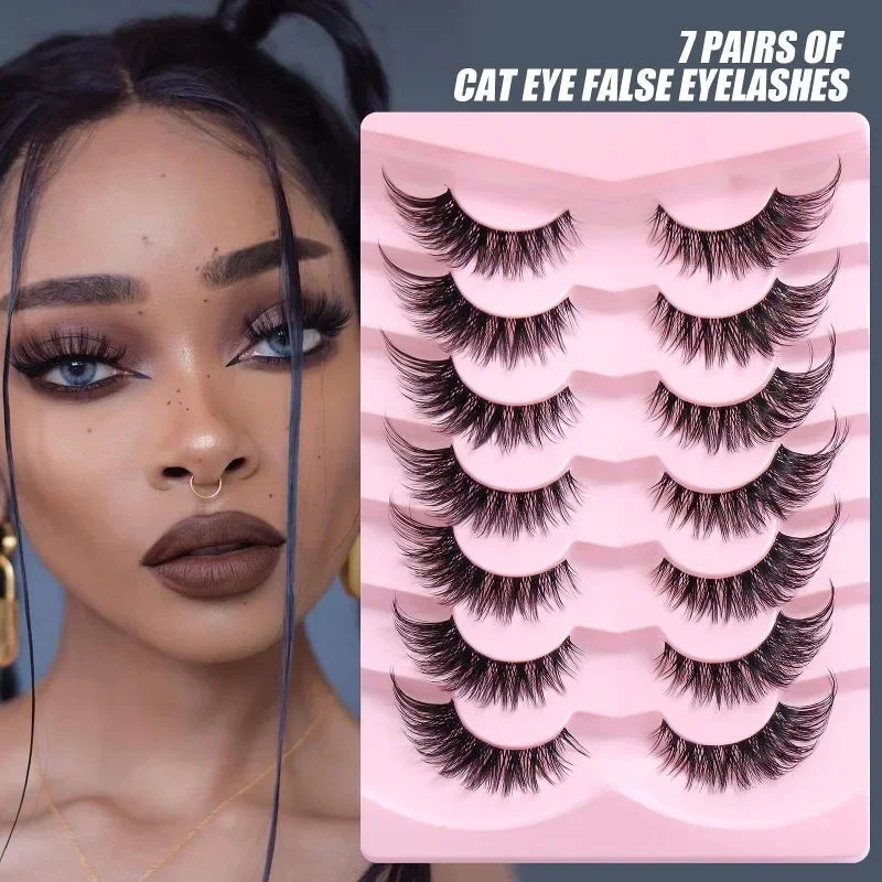 

Fox Eye Eyelashes Cat Eye Lashes Winged End Eye Elongated Eyelashes Fluffy Soft Natural Long Faux Mink Fake Lashes Faux Cils