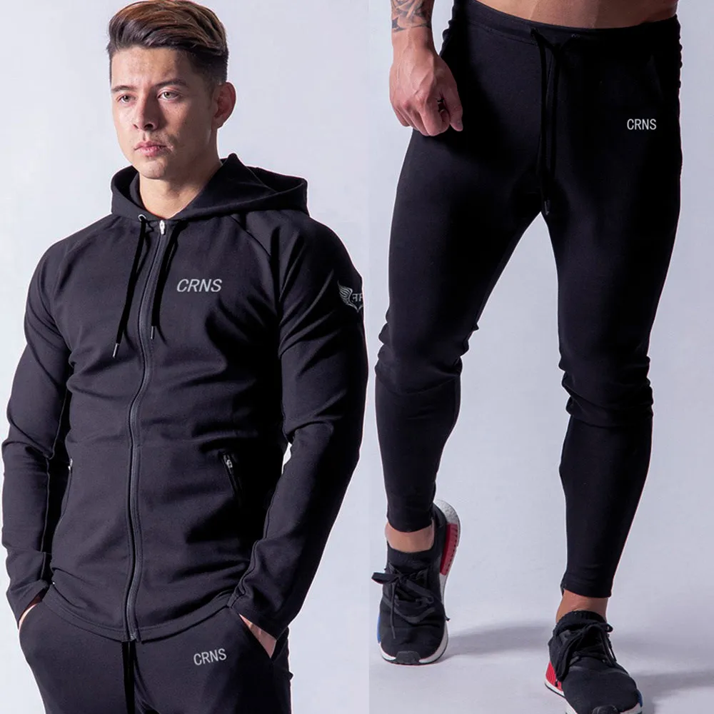 

2 Pcs Sportswear Suit Men Hoodies Pants Sets Sweatshirt Sweatpants Male Gym Fitness Clothing Autumn Running Sports Tracksuits