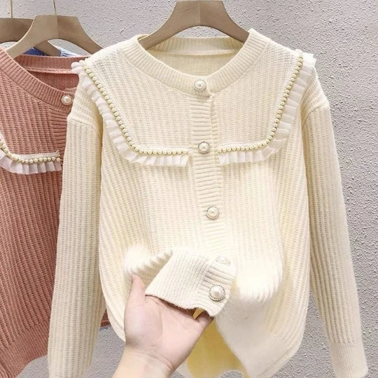 Beige Elegant Girl Knitted Women Sweater Lady Coat Cardigan Woman Sweaters Female Jumpers Cardigan Jacket Girl Fall Cloth Tops
Beige Elegant Girl Knitted Women Sweater Lady Coat Cardigan Woman Sweaters Female Jumpers Cardigan Jacket Girl Fall Cloth Tops