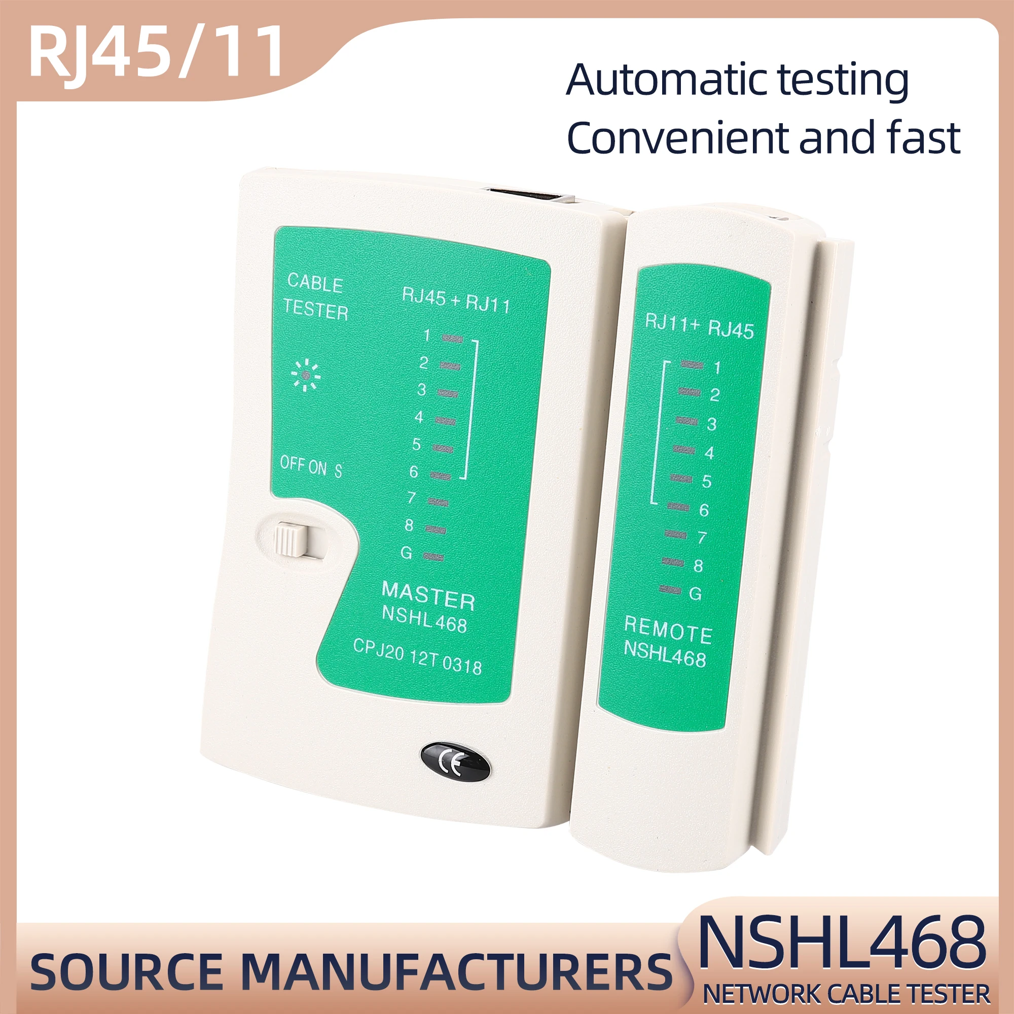 

NSHL-468 RJ45 RJ11 RJ12 Network Cable Tester Cat5 Cat6 UTP LAN Networking Wire Telephone Line Detector Tracker Tool