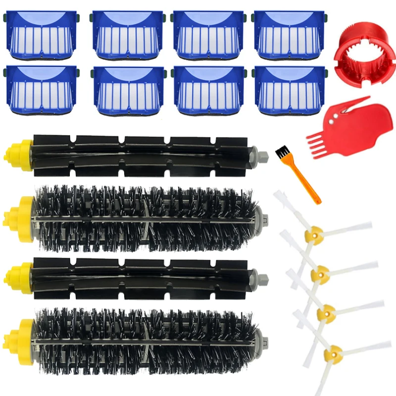 

High Quality Beater Bristle Brush AeroVac Blue Filters Side Brush kit for iRobot Roomba 600 610 620 625 630 650 660 Series