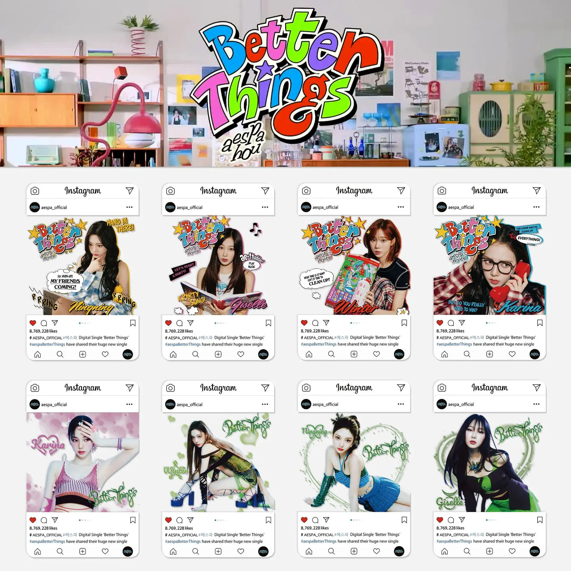 

8Pcs/Set Kpop Idol Transparent Lomo Card New Album KARINA GISELLE WINTER NINGNING PVC Photocards Fans Gifts Collection