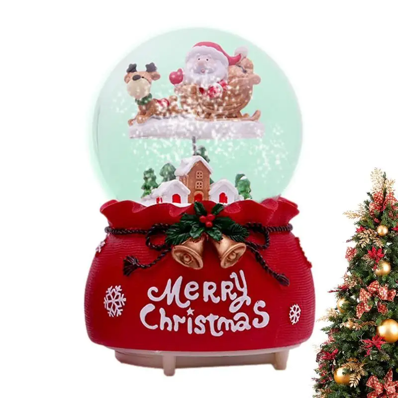 

Christmas Snow Globe Santa Christmas Tree Snow Globe Ornament Christmas Snow Globe Rotating Design Lighted Tabletop Crystal Ball