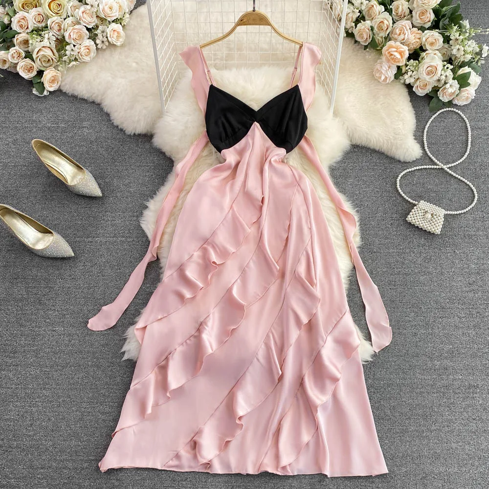 High-level Sense of Light Luxury Temperament Flying Sleeves Suspenders Fashion Waist Thin A-line Ruffled Dress Women
High-level Sense of Light Luxury Temperament Flying Sleeves Suspenders Fashion Waist Thin A-line Ruffled Dress Women