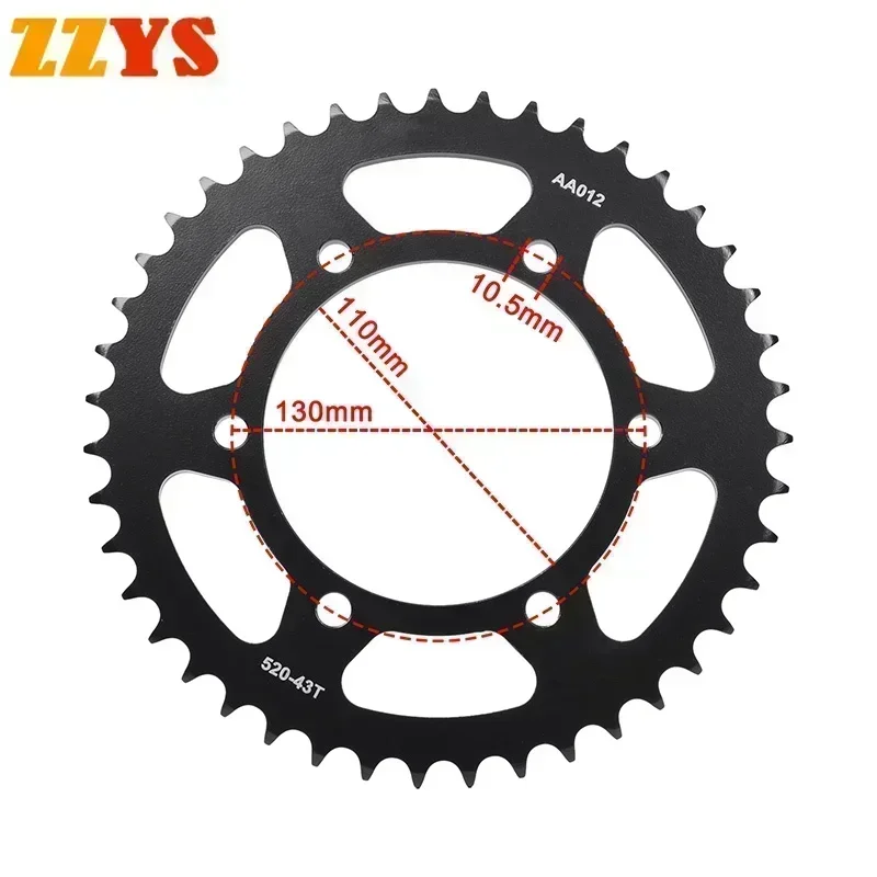 520 43T 43 Tooth Rear Sprocket Gear Wheel Cam For Suzuki Road GSX-R1000 GSX-R1000A 2017-2022 2021 GSXR1000 GSXR1000A GSX-R 1000
520 43T 43 Tooth Rear Sprocket Gear Wheel Cam For Suzuki Road GSX-R1000 GSX-R1000A 2017-2022 2021 GSXR1000 GSXR1000A GSX-R 1000