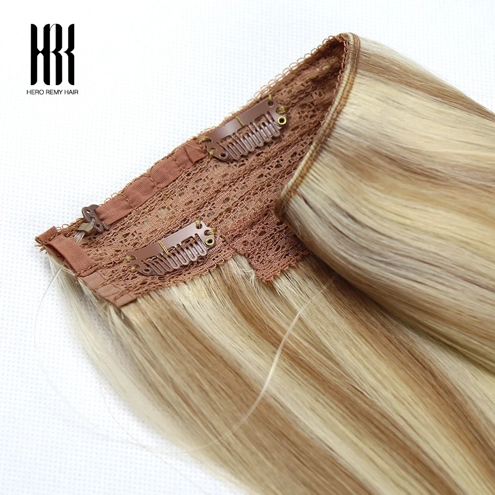 Halo Hair Extensions Hidden Wire Clip In Hair Invisible Fish Line Elastic Thread Human Hair Extensions Highlights 16-22 Inch 6 Saa5232a1b485402a9b53c6dd3a65cc2dK