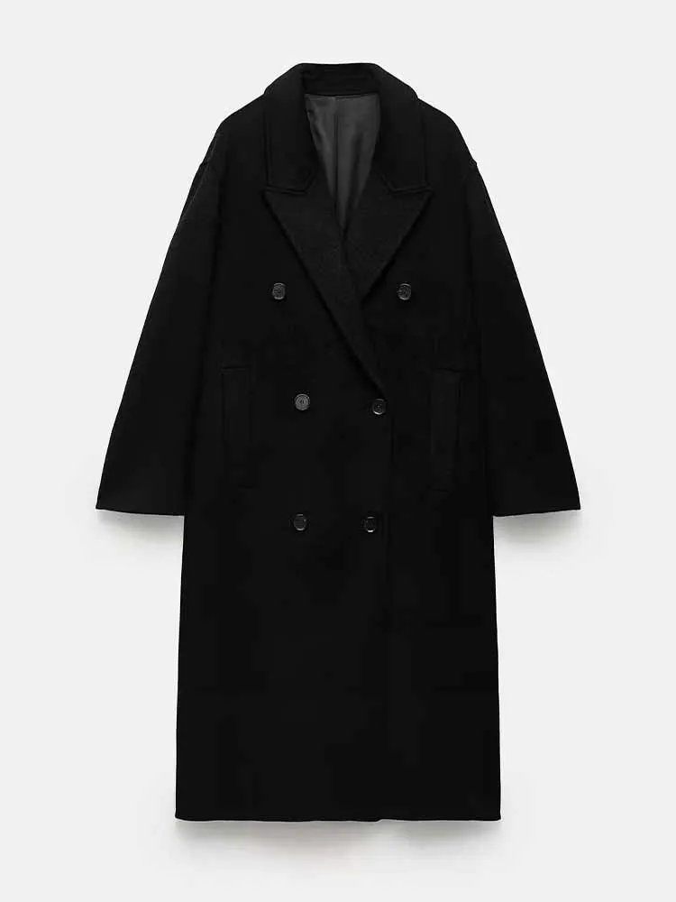 Women New Fashion Thick Warm Wool blend Long style Double Breasted woolen Coat Vintage Long Sleeve Female Outerwear Chic Tops
Women New Fashion Thick Warm Wool blend Long style Double Breasted woolen Coat Vintage Long Sleeve Female Outerwear Chic Tops