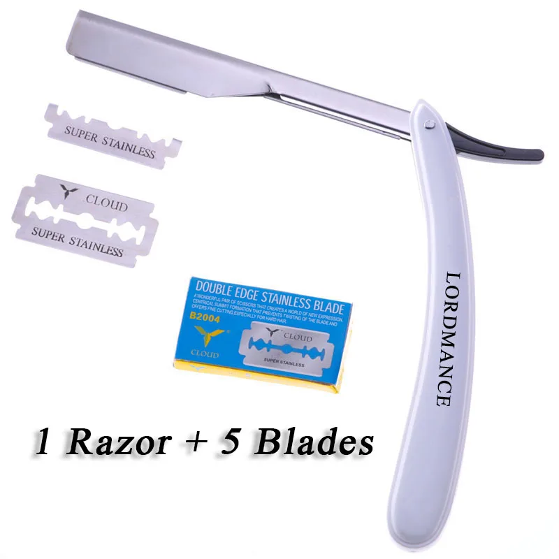 1set Men Straight Barber edge Razors Folding Shaving Knife Hair Removal Tools With 5 pcs CLOUD Good quality Blades
1set Men Straight Barber edge Razors Folding Shaving Knife Hair Removal Tools With 5 pcs CLOUD Good quality Blades