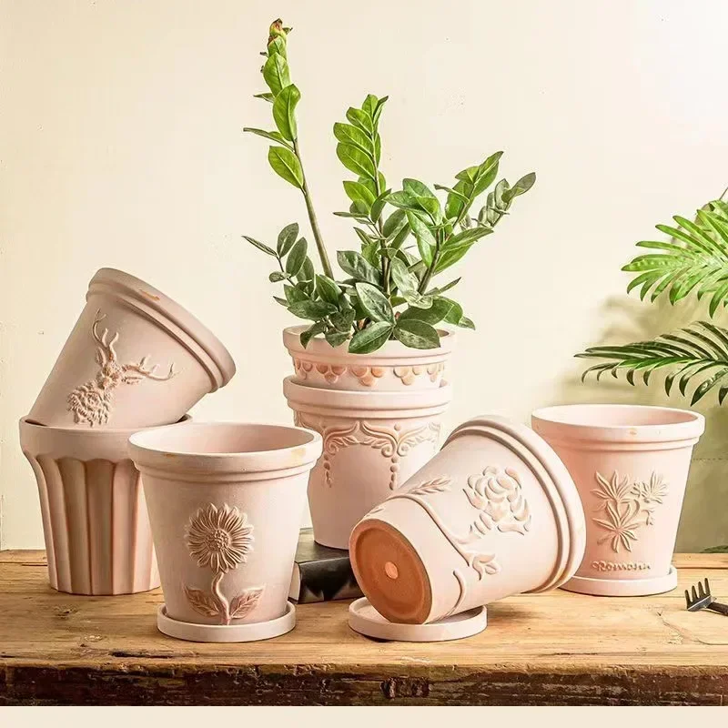 Roman Embossed Flower Pots Fog White Retro Nordic Flower Pots Absorbent Breathable Pottery Pots Garden Balcony Pottery Pots
Roman Embossed Flower Pots Fog White Retro Nordic Flower Pots Absorbent Breathable Pottery Pots Garden Balcony Pottery Pots