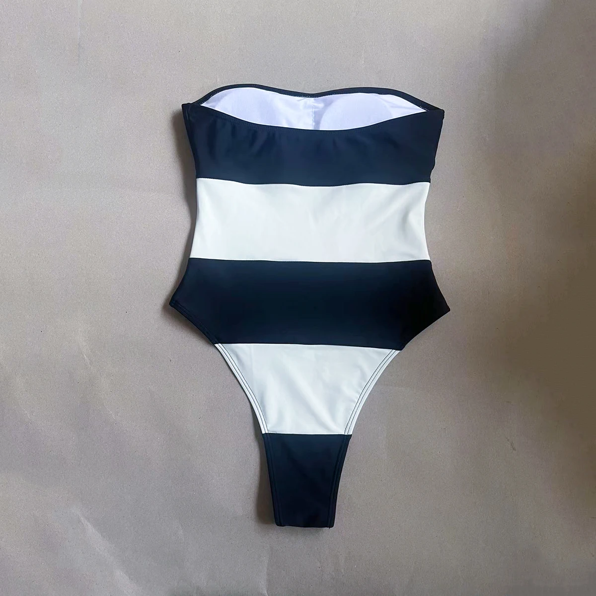 Bañador Bandeau de una pieza para mujer, traje de baño Sexy, Monokini de cintura alta, ropa de playa de retazos, 2024 Bañador Bandeau de una pieza para mujer, traje de baño Sexy, Monokini de cintura alta, ropa de playa de retazos, 2024