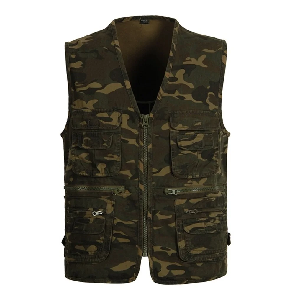 Military Male Cotton Camouflage Casual Large Size Mens Vest V-Neck Tooling Sleeveless Jacket with Many Pockets Outdoor Waistcoat
Military Male Cotton Camouflage Casual Large Size Mens Vest V-Neck Tooling Sleeveless Jacket with Many Pockets Outdoor Waistcoat