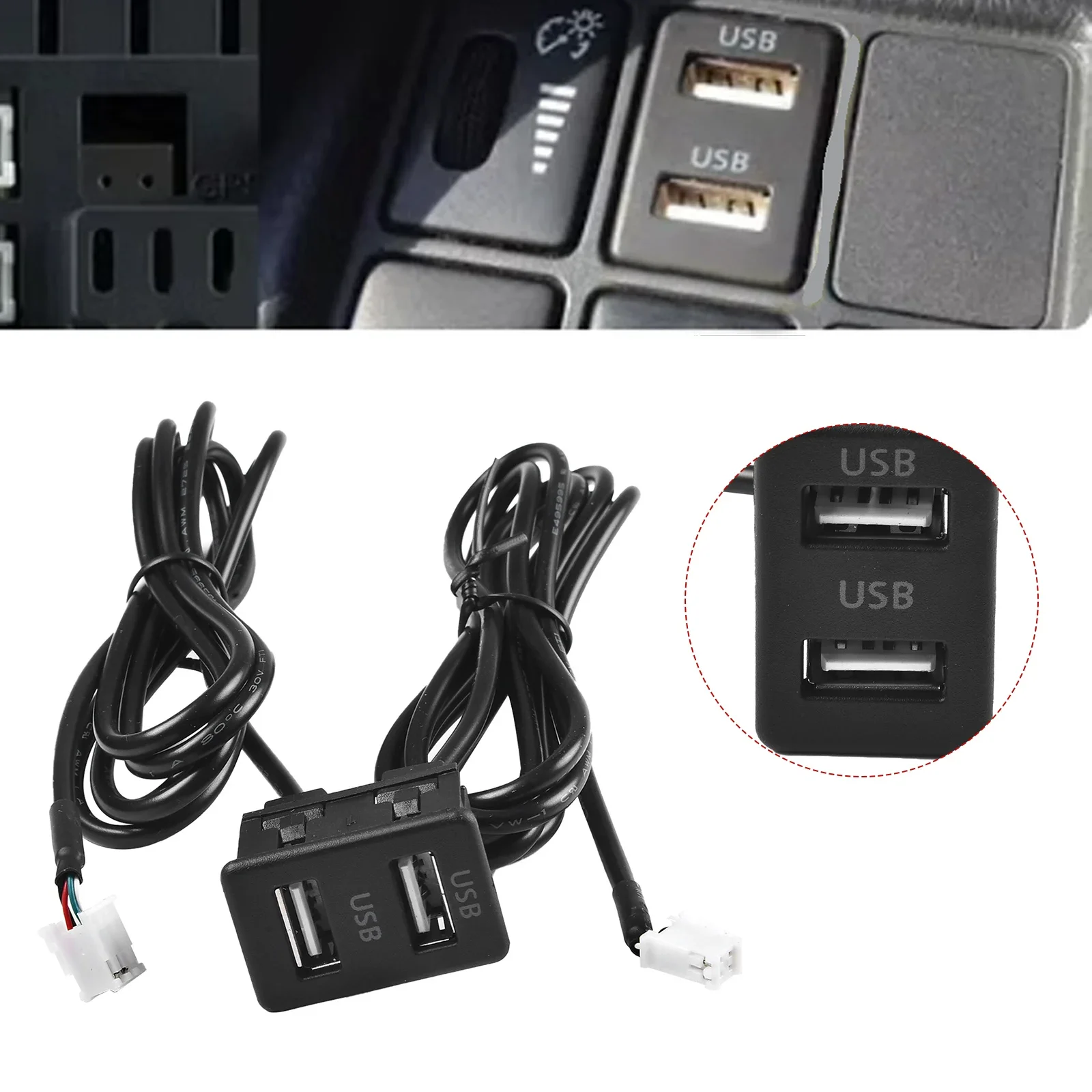 1pc 4pin+6pin Car Dash Mount Dual USB Port Panel Interface Extension With 145cm Cable Adapter Fit For Bicycles, Boats, Motors
1pc 4pin+6pin Car Dash Mount Dual USB Port Panel Interface Extension With 145cm Cable Adapter Fit For Bicycles, Boats, Motors
