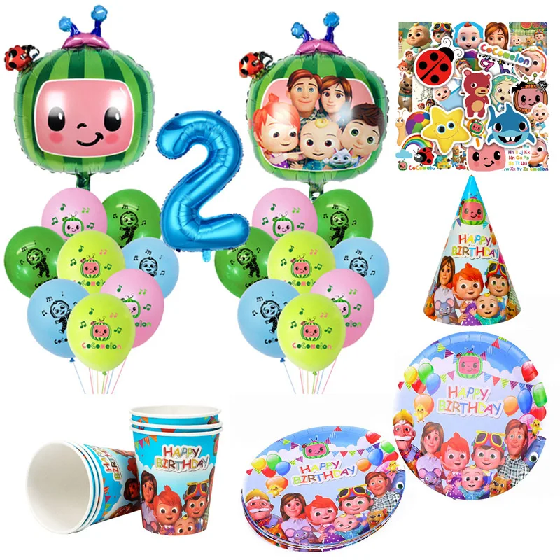 Cartoon Cocomeloned Theme Birthday Party Decorations Cartoon Foil Balloon Set Disposable Tableware Banner Kids Party Supplies
Cartoon Cocomeloned Theme Birthday Party Decorations Cartoon Foil Balloon Set Disposable Tableware Banner Kids Party Supplies