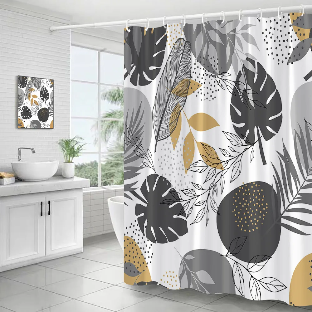 Tropical Leaves Shower Curtains Creative Mid Century Modern Minimalist Art Grey Leaf Boho Bath Curtain Fabric Bathroom Decor Set
Tropical Leaves Shower Curtains Creative Mid Century Modern Minimalist Art Grey Leaf Boho Bath Curtain Fabric Bathroom Decor Set