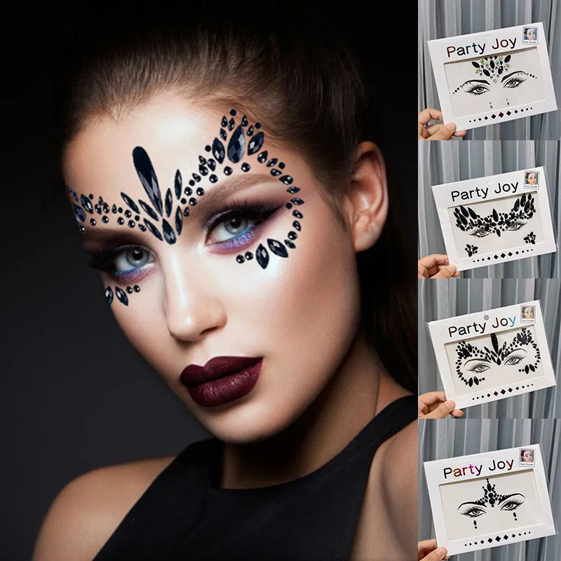 3D Resin Rhinestone Face Stickers Disposable Tattoo All Black Halloween Face Art Masquerade Party Water Diamond Eyebrow Stickers
3D Resin Rhinestone Face Stickers Disposable Tattoo All Black Halloween Face Art Masquerade Party Water Diamond Eyebrow Stickers